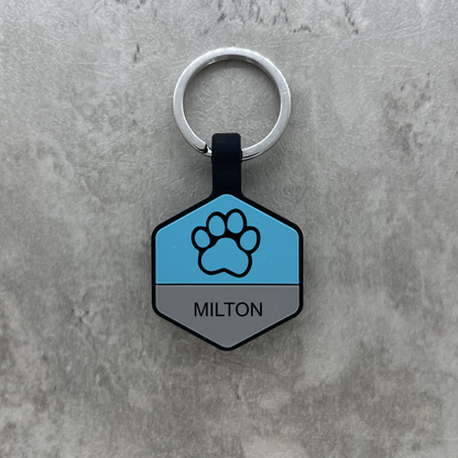 Personalized Pet ID Tag - Blue Hex