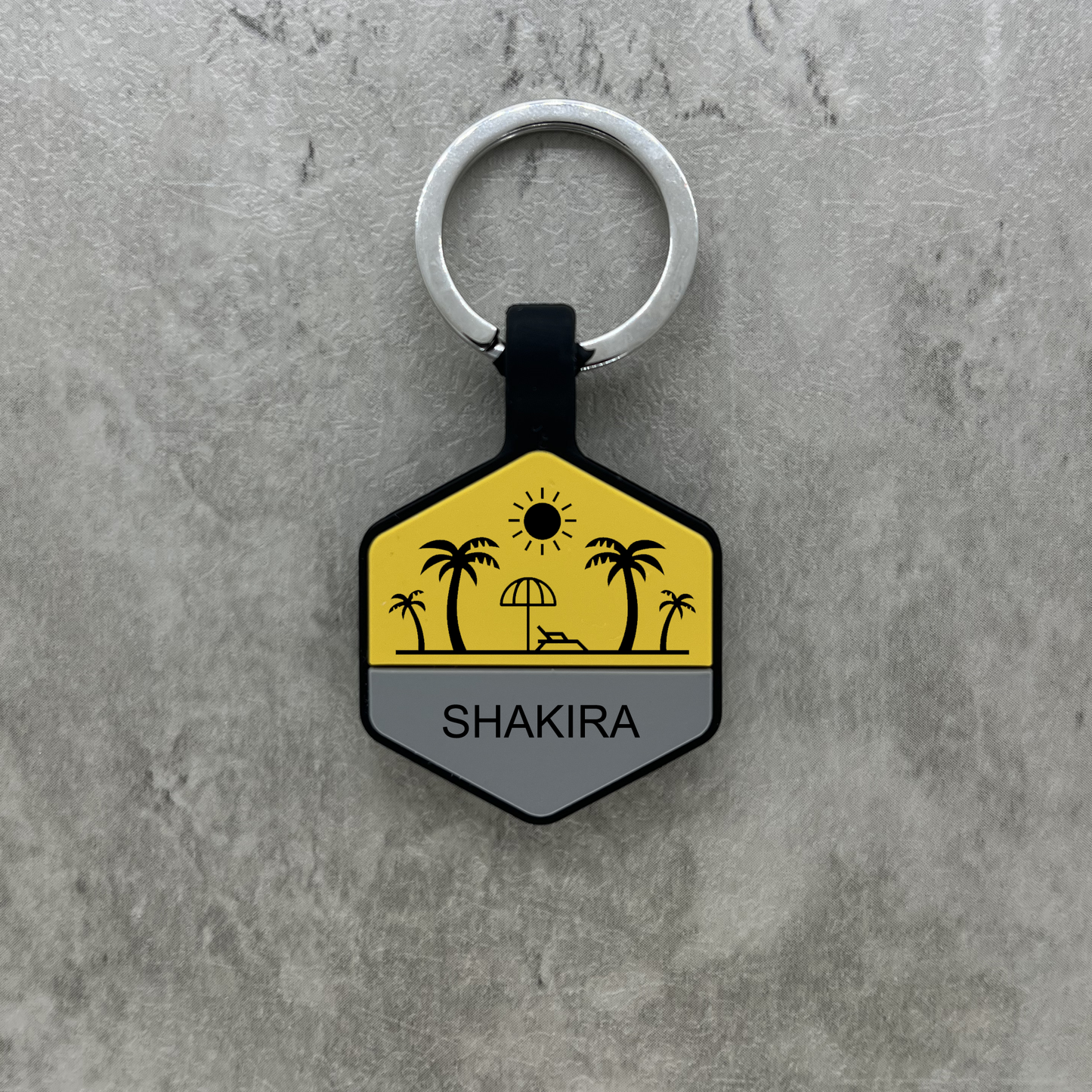 Personalized Keychain Tag - Yellow Hex